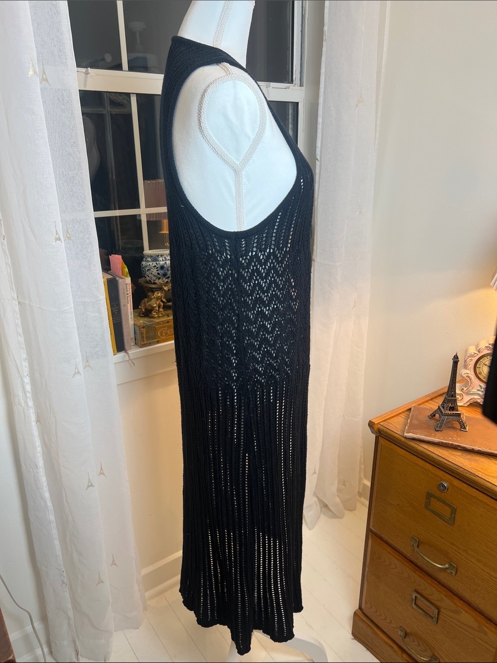 Express Black Open-Knit Sleeveless Vest duster size XS/S. - Picture 4 of 6